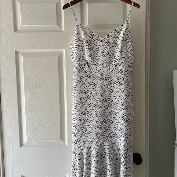 Banana Republic White & Black Polka Dot Midi Dress – Size 6 - Picture 6 of 7